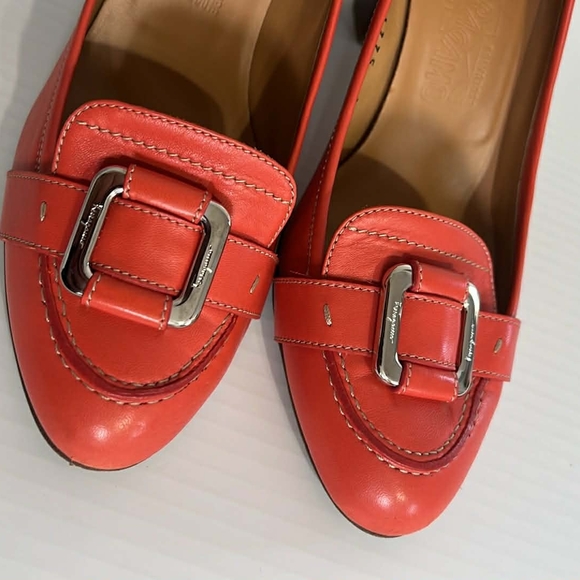 Salvatore Ferragamo Orange Buckle Loafers - Picture 3 of 11